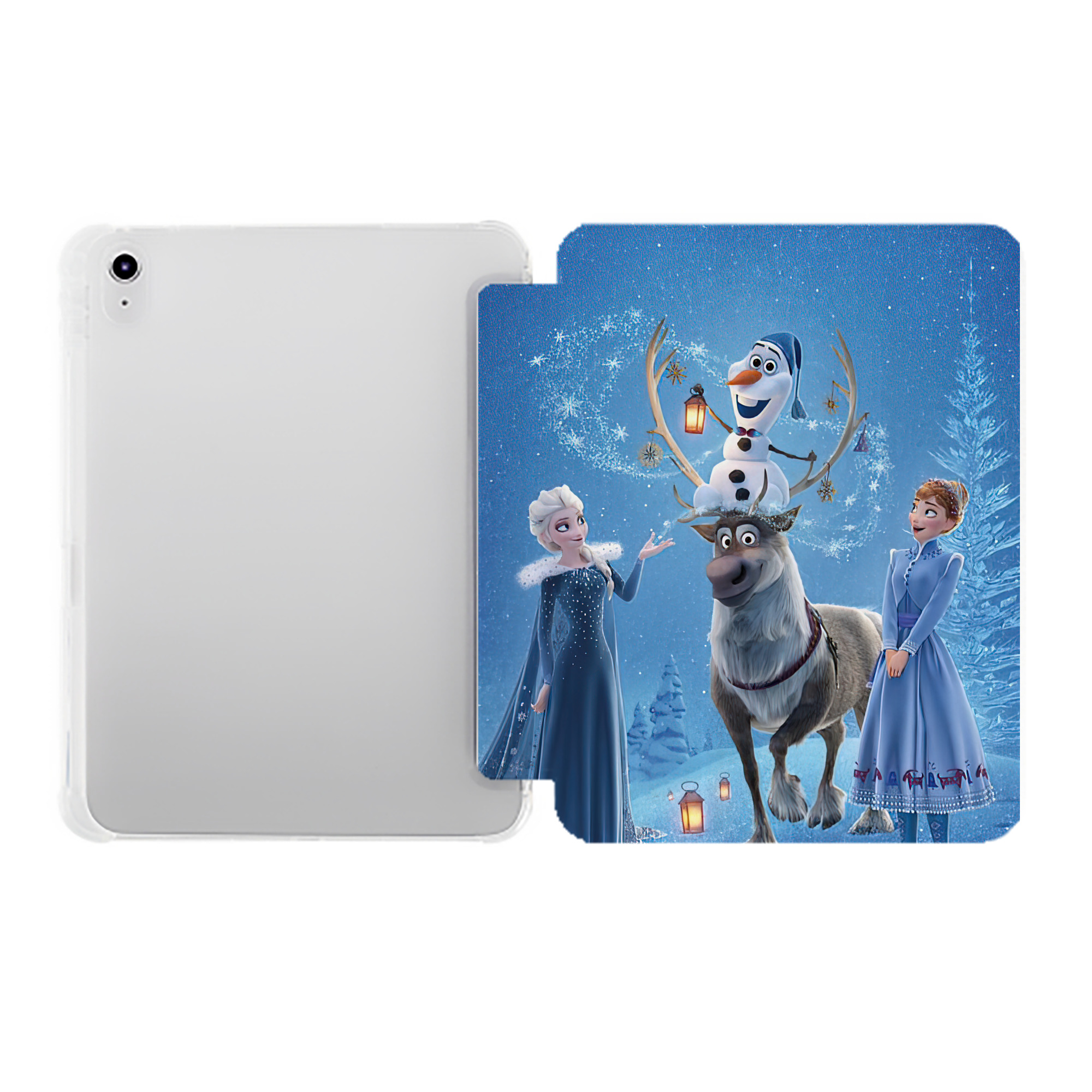 （画像用） アナと雪の女王 アンナ エルサ Frozen Anna Elsa IPad ケース ペン収納付き 三つ折りスタンド PUレザー×シリコン 対応機種9.5/10.5/10.9インチ